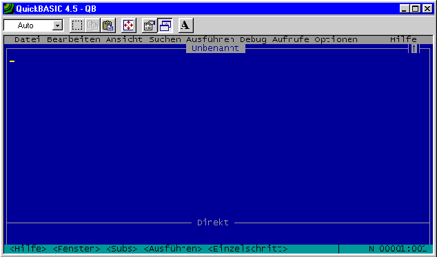 Screenshot des QuickBASIC-Interpreters